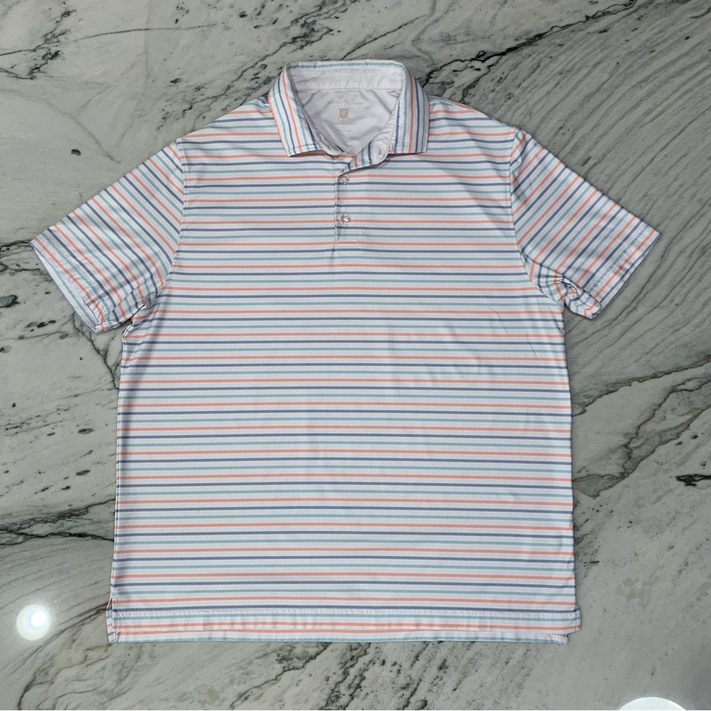 Hickey Freeman‎ Golf Striped Performance Polo Shirt XL